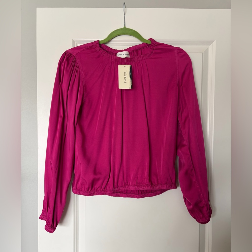 Cloth and stone Luxe Satin Branded Blouse 
Berryfizz
Small